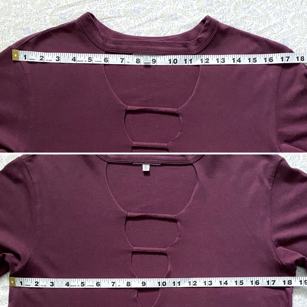 Charlotte Russe cropped cut-out tee, purple - Picture 3 of 5